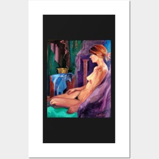 Seated Female Nude ~ oil painting Posters and Art